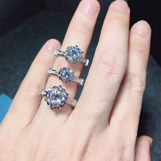 Pu Lianchun 18K rose gold luxury group inlaid buds PT950 platinum 1 carat proposal diamond ring sterling silver plated wedding ring pure platinum buds 3 carats