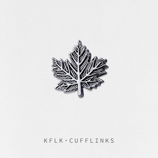 KFLK retro leaf brooch high-end lapel pin button collar corner buckle men's suit suit clothing accessories maple leaf badge silver black retro leaf K125 1 piece