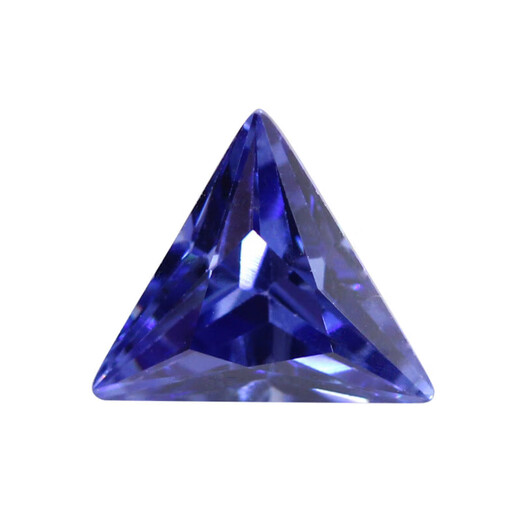 Quan Yin quality tanzanite sapphire loose stone straight triangular zirconium raw stone ring face 5A artificial gemstone ring jewelry 9*9mm