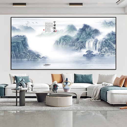 Dincmei Dingchuangmei Landscape Painting Stickers Living Room Decoration Painting Backer Wangcai Office Background Wall Sticker Self-adhesive Landscape Painting Mural 01. Flowing Water Makes Money Width 60cm-Height 30cm Self-adhesive Landscape Painting with Glue on the Back