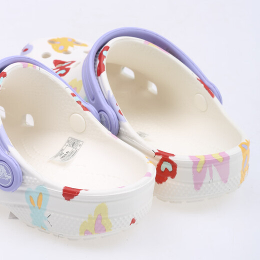 Crocs (CROCS) classic butterfly print children's shoes for boys and girls Clog211255-0WV chalk color 33/34