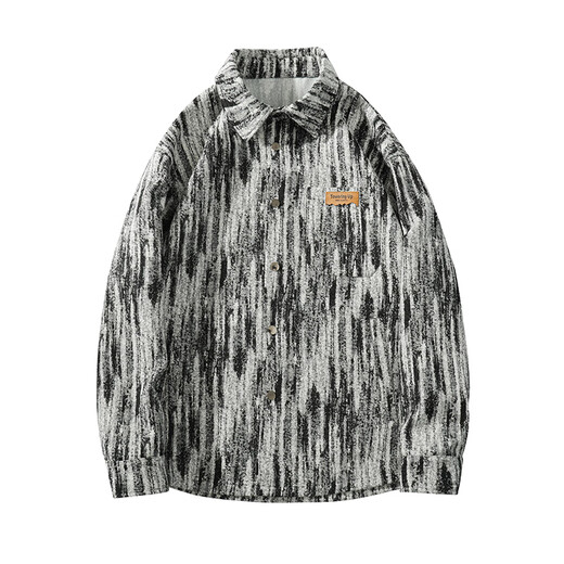 Liangzi Fatty Gran de tamaño grande Juque de mezclilla Menora y otoño Béisbol de primavera y otoño Béisbol de moda Chaqueta de mezclilla de tamaño de gran tamaño