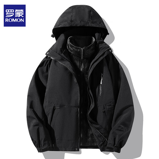 Romon Jacket Men's Spring and Autumn New Hooded Three-in-One Casual Jacket Men's Outdoor Couple Tops YK1818 Ivory White Single Charge (Men's Style) XL About 130-150Jin Jin is equal to 0.5 kg