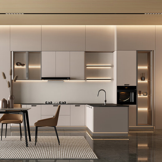 KUKA Whole House Customized Wardrobe Bedroom Storage Modern Simple Light Luxurious Cloakroom Overall Storage Wardrobe Tips for Customization Intention Gold