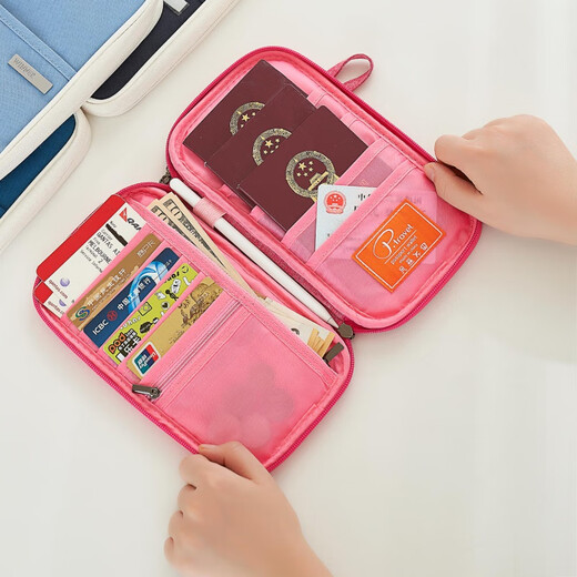 CLCEY passport clip air ticket storage bag protective cover travel abroad portable multi-functional travel equipment [short model-small] gray