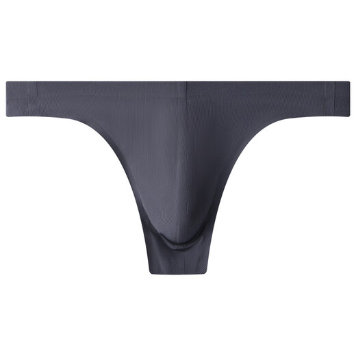 Long Night Men's Sexy Ice Silk Thong Low Waist Seamless Boys' Underwear Sexy Personalized T-Pants Three-dimensional U-convex Breathable Underwear Black XXL 140-160Jin Jin equals 0.5 kg