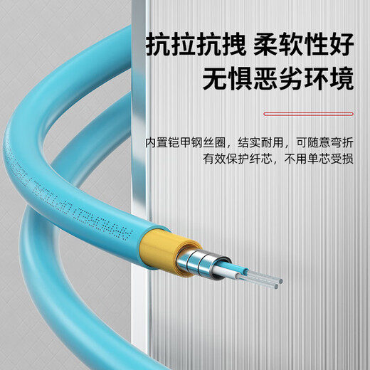 诺可信（Nokoxin）电信级铠装OM3万兆多模双芯光纤跳线LC-LC 铠装抗弯曲防鼠机房工程专用跳纤尾纤 铠装OM3万兆多模双芯LC-LC(50/125) 10米