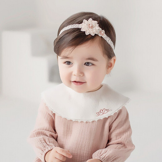 
Midur Korean baby girl hairband baby girl headband headband flower 100-day hair accessories one year old hairband princess infant braised door pink (May flower hairband)