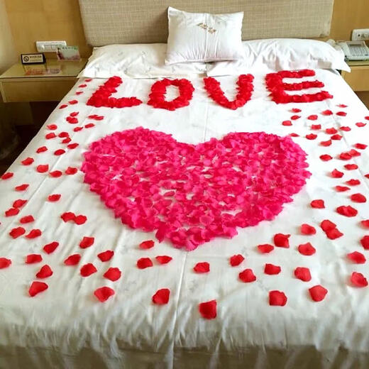 Hand sprinkled fake rose petals, non-woven fabric simulated petals, proposal, birthday, romantic party scene layout decoration props, blue and white gradient petals*10 pack