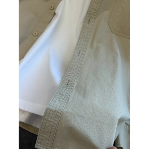 Nasawassup-Shirt Herren sexy hübsche Jacke lässig und vielseitig losen Tops Herrenkleidung 2024 Sommer Arbeitskleidung Langsamtes Hemd Trendy Khaki C53 ZS XL [Vorgeschlagen 130-150jin [Jin gleich 0,5 kg]]]