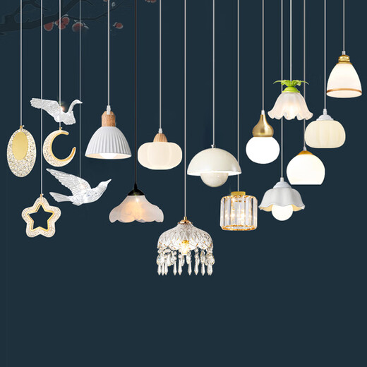 
Yilin (yilin) ​​balcony entrance corridor corridor single head chandelier modern simple single restaurant decoration bedside long hanging line small chandelier 7022 flower single hanging (white) eye protection three-color light