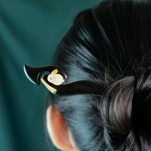 Kamalun (KAMALUN) Jade Rabbit Hairpin Ancient Style Hotan Jade Hairpin New Chinese Style Hairpin Classic Hanfu Headwear as a Birthday Gift for Your Girlfriend Jade Rabbit Hairpin + Brand Gift Box Engraving/Greeting Card