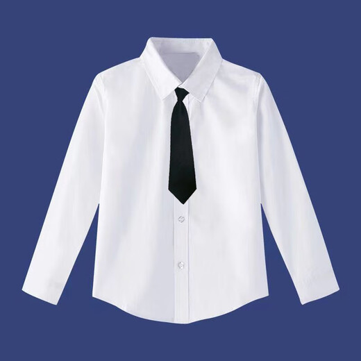 Children's pure cotton white shirt white shirt long-sleeved pure cotton spring and autumn primary school uniforms middle and older children girls JK performance clothes white shirt-long-sleeved-same style for men and women (pure cotton) 140