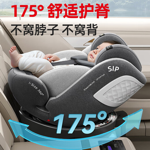 Heekin Plus-Germany Child Safety Seat 0-12 Jahre altes Auto 360-Grad-rotierende I-Größe-Zertifizierung Xingyue Upgrade Blue Plus (All Age Issize+ADAC).