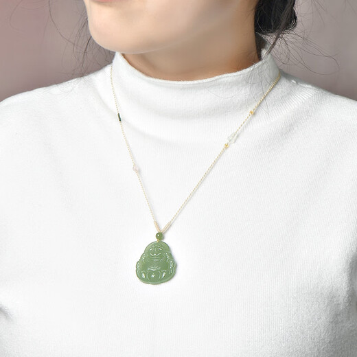 Ke yu ke ke Live -Auswahl Hetian Jade Buddha Anhänger Frauen Jade Maitreya Buddha Anhänger Hetian Jade Buddha Herzog Jade Anhänger Jade Shui Farbe Jade Buddha M6628z