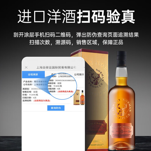 JOHNNY NORMAN英国进口原酒苏格兰威士忌酒斯佩塞可乐桶外国洋酒40度700ml礼盒 英国进口【2支驯鹿装】