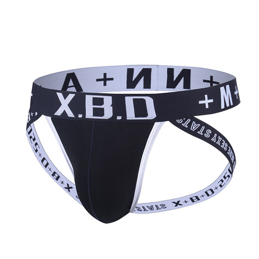 Herrenunterwäsche sexy und interessante Doppel-Tanga m Herren tangsexy u konvexe Tanga atmungsablöser sexy Unterwäsche exponierte Doppel-Tanga große Männerunterwäsche Schwarz L (Empfohlen 110-130 Jin [Jin gleich 0,5 kg])