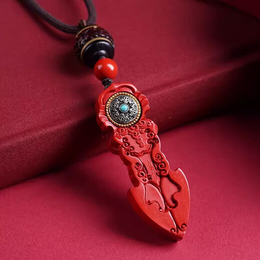 Langkaidanton cinnabar natal Buddha raw ore Vajra pestle pendant for men's zodiac year pendant, which belongs to rabbit, red sand and demon pestle, belongs to dog and pig, Amitabha