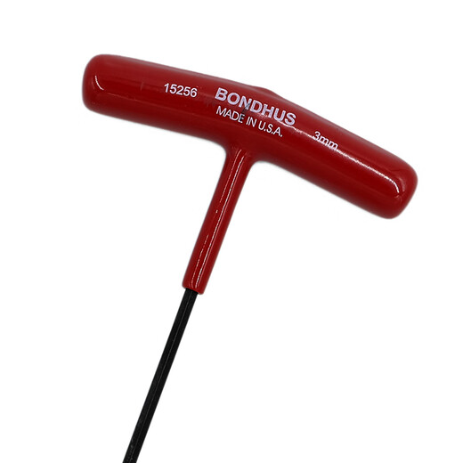 Bondhus Original American Borton T-förmiger hexagonaler Schraubenschlüssel T-Handle Innen hexagonal importierte Hardware-Tools T-förmige Schraubenschlüssel hexagonal Kantenmetrik flacher Kopf 3mm Länge 152 mm (15256)