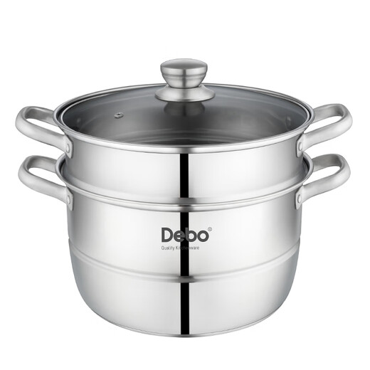 Debo steamer double-layer 304 stainless steel soup pot steamer induction cooker universal Sofitel 28cm