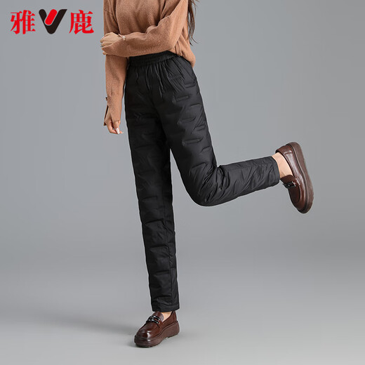 Yalu straight down pants women's outer wear for middle-aged and elderly people 2025 winter new duck down mother's down pants