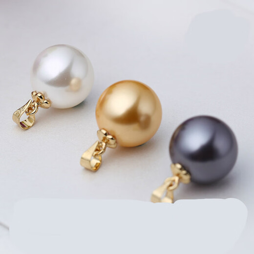 Fat Donglai quality pearl pendant single without chain necklace 925 silver button head plated with 18K gold shell beads single bead for women white gold holder
