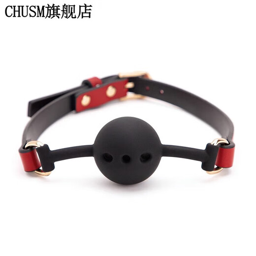 CARVELOVE gagging silicone ball to force mouth opening without hurting teeth necklace, black solid silicone