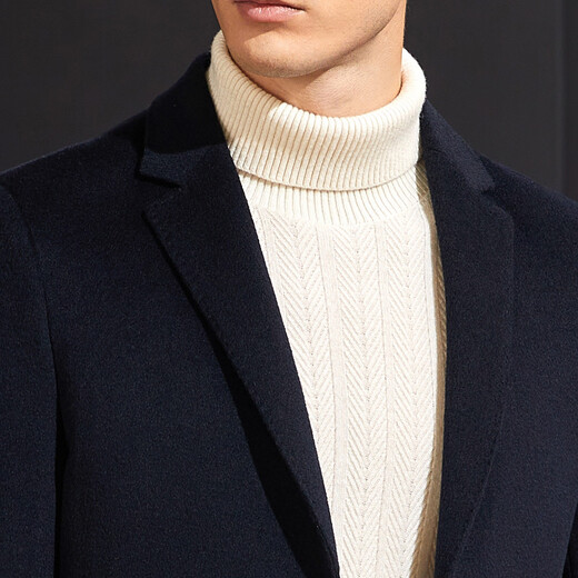 Antonio [leichter Luxuskaschmir + Wolle] Business Cashmere Anzug Herrenpendler Wolljacke Herbst und Winter Wollanzug Marine Blau 52 (180/96a)