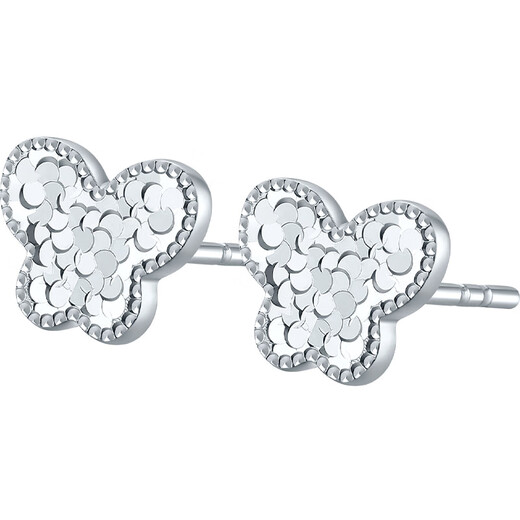 Liuguifu Jewelry PT950 Platinum Earrings Flash Butterfly Platinum Earrings for Women PT0200073 1.9g