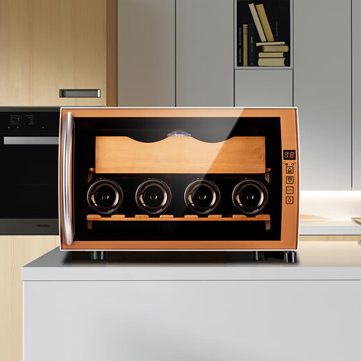 CIGARLOONG 25C cigar cabinet temperature controlled moisturizing Spanish cedar wood naked small mini humidifier household energy-saving silent electronic cabinet dual-core dual-core refrigeration constant temperature red wine cabinet golden cigar red wine 25L cigar cabinet