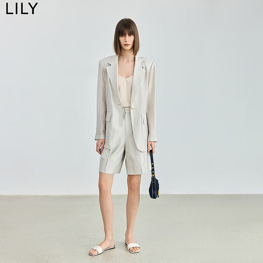 Lily Summer New Damen-Kleidung Temperament Urban Pendler Stil Retro lässige coole einteilige einteilige kleine Anzugjacke 702 flaches Reiscafé m