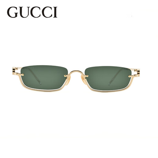 Gucci (Gucci) Sonnenbrille Halbrahmen Metall Personalisierte lässige universelle Sonnenbrille GG1278S Gold Frame Green Sheet 002