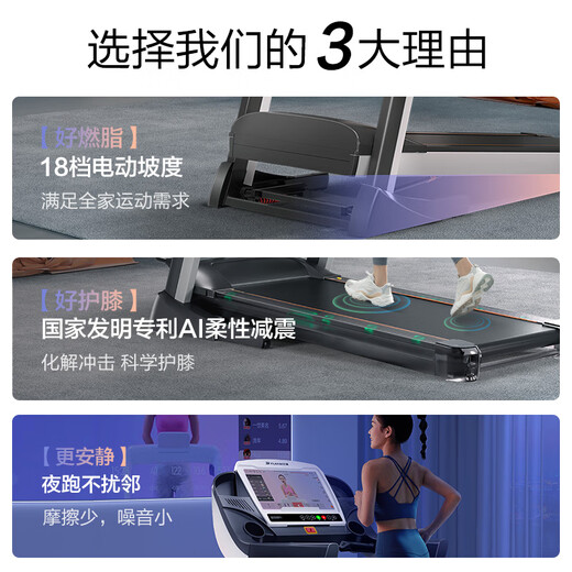 Yijian Treadmill Home Use 18-speed Electric Slope Hydraulic Folding Noise Reduction and Shock Absorption Indoor Sports and Fitness Equipment 8096 15.6-inch Color Screen Single Function/260Jin Jin equals 0.5kg Large load-bearing