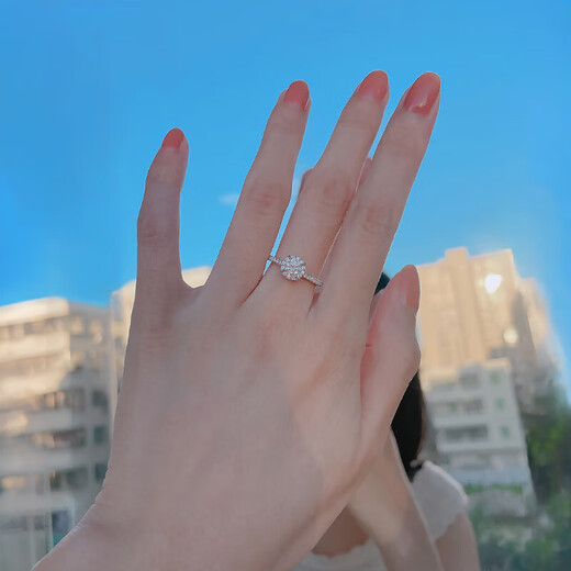 Pt950 platinum <courtesy> moissanite diamond ring for women platinum personality true closed niche design sense wedding platinum No. 8 (47-48mm) - light luxury style