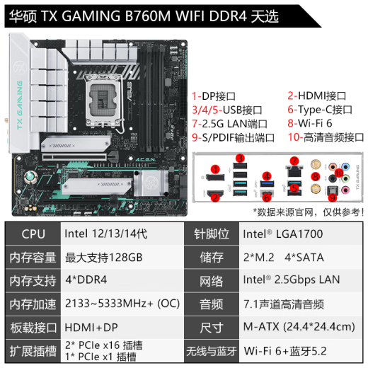ASUS (ASUS) 13. Generation CPU Motherboard I7 13700KF 13790f 13700f Loose Chip Box Board U Set TX B760m WiFi DDR4 Tianxuan i7-13700KF losen Chip [dreijährige Ladenversicherung]