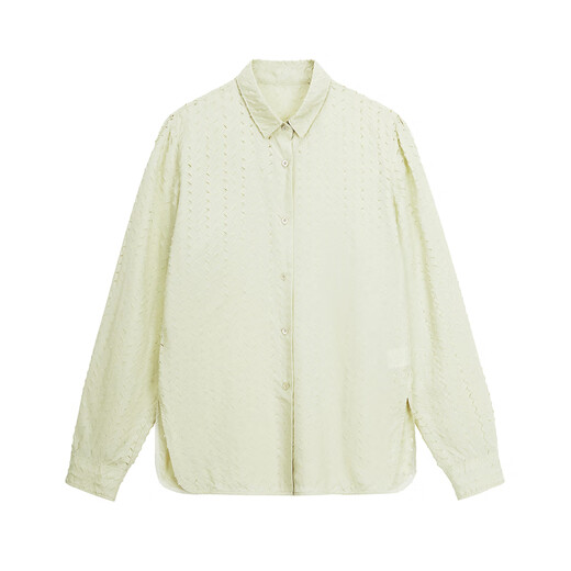 Jiangnan Buyi (JNBY) shopping mall same style 23 autumn new shirt lapel long sleeve 5N8211930 058/green gray white M