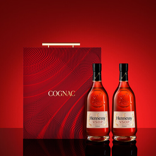 轩尼诗（Hennessy）VSOP 干邑白兰地 法国进口洋酒双支礼盒装 500ml*2 
