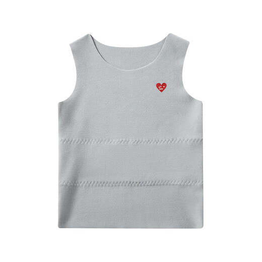 ELLE BABY children's clothing children's velvet vest for boys and girls baby inner wear self-heating autumn and winter constant temperature belly protection gray blue 100