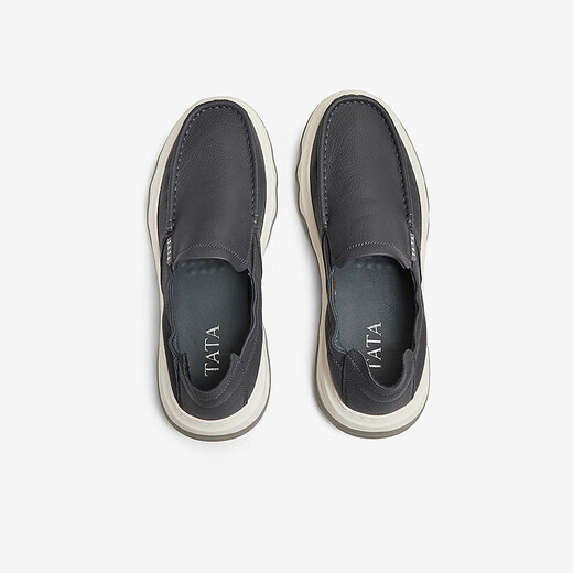 TATA slip-on business casual leather shoes men's genuine leather dad shoes 2025 spring new OER01AM5 blue 41