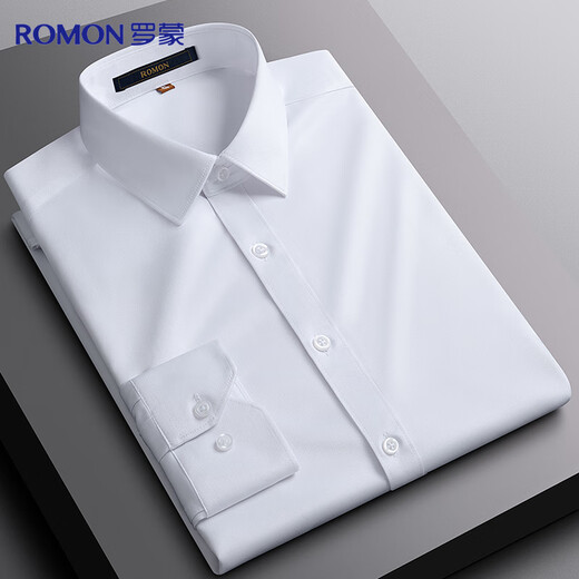 Romon Langarmes Hemd Männer Solid Color Business Casual Professional Formale Wear Arbeit Jacke weiße Hemd Herrenkleidung grau 41