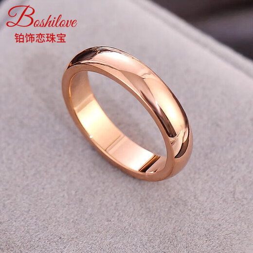 DL 1998 Fat Donglai same style 18K gold ring plain ring simple and fashionable wide version smooth 4mm men's and women's ring titanium steel 18k gold rose gold non-fading size 5 (US size)