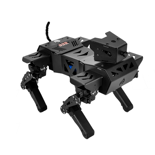 Little R à quatre pattes Bionic Machine Dog Ros Mécanique chien AI Visual Ros Raspberry Pi Voice Intelligent Scratch Graphical Arduino Intelligent Robot Python Programmation Graphical Programming Version