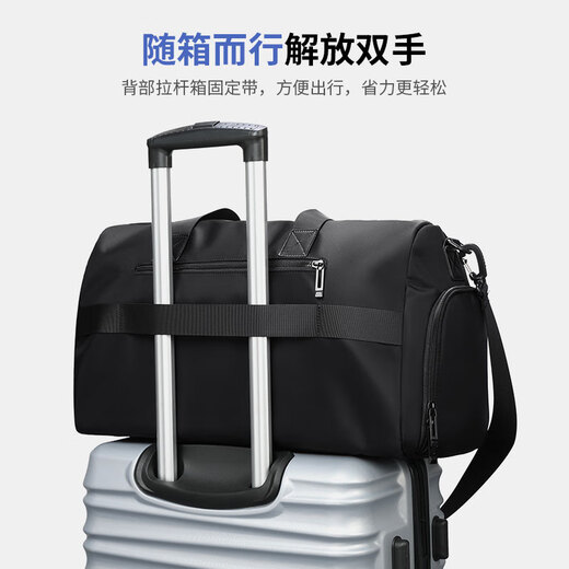 POLO travel bag men's handbag men's luggage bag fitness bag large capacity business trip sports luggage bag black