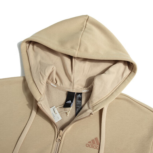 Adidas 阿迪达斯女装夹克春季新款运动服针织连帽跑步健身户外上衣外套 IK9893/魔力浅褐/加绒 S