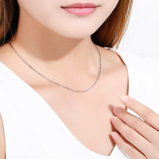 Saturday Fu PT950 platinum necklace O-shaped clavicle chain PT050445 about 2.86g 42cm birthday gift