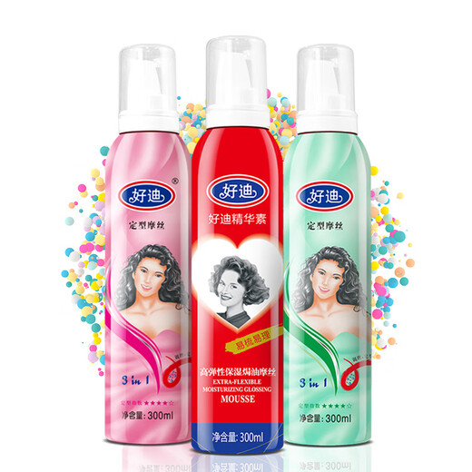 Hoddy -Set Mousse Feuchtigkeitsfeuchtigkeitsflauschige Schaumspray -Frisuren und Frauen Pony Set Feuchtigkeitsorisierende Schüler Hochelastische Feuchtigkeitsmousse (rot) 300 ml