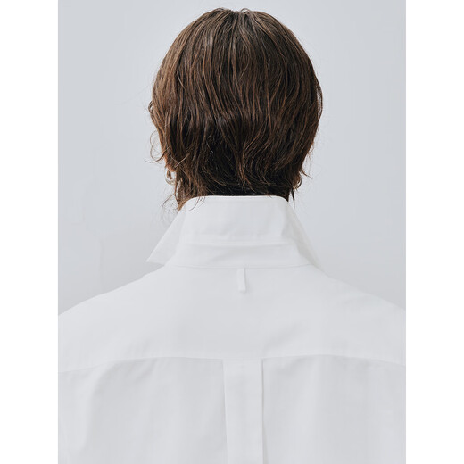 AYUKOAyuko long-termism 80 count long-staple cotton satin weave slightly waist slimming minimalist small version shirt for commuting cloud white-ready stock 48 hours delivery 36