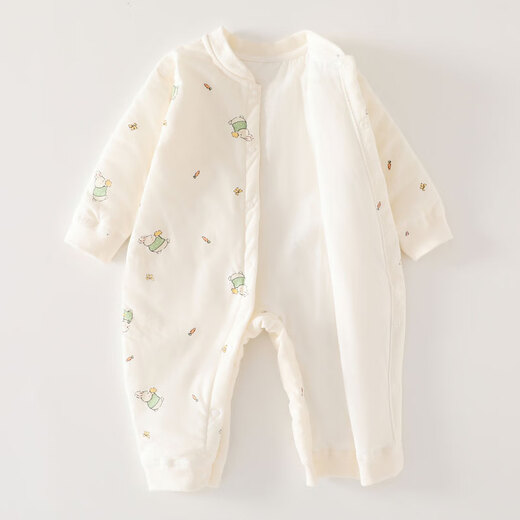 
Seven-picked daisy 40g cotton onesie baby onesie in autumn and winter boneless clothes thin cotton medium-thick climbing clothes one-piece warm outing clothes X6624 rice-bottomed bear strawberry 40g one-piece cotton jacket size 80 (16-19Jin [Jin equals 0.5 kg] suitable)