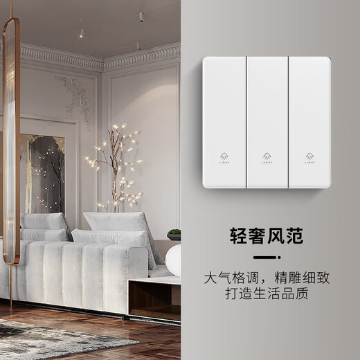 
International Electrician White Matte Skin Tempered Glass Switch Socket Panel Type 86 Household Wall Five-hole Five-hole Socket