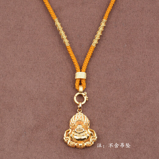 Nan Youli Free of Tie Adjustable Jade Pendant Lanyard Buddha Brand Pendant Rope Jade Pendant Necklace Rope Beeswax Gold Halter Neck Pendant Rope No Tie Buckle Lanyard (Pendant Not Included) - Black